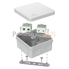 Коробка огнестойкая для о/п двухкомпонентная 60-0210-FR10.0-4 Е15-Е120 RAL7035 80х80х40