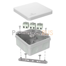 Коробка огнестойкая для о/п двухкомпонентная 60-0210-FR2.5-6 Е15-Е120 RAL7035 80х80х40