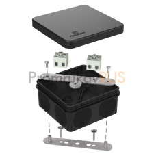Коробка огнестойкая для о/п двухкомпонентная 60-0210-FR2.5-4 Е15-Е120 RAL9005 80х80х40 (44 шт/кор)