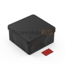 Коробка распределительная 60-0300-9005-ПП для ПМ двухкомпонентная безгалогенная (HF) чёрная 100х100х50 с противопожарной пластиной (66шт/уп)