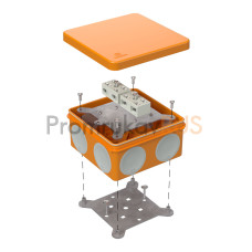 Коробка огнестойкая разветвительная для о/п двухкомпонентная 60-0300-FR6.0-4-4-Р Е15-Е60 RAL2004 100х100х50 (14 шт/кор)