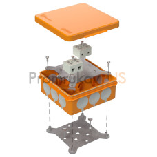 Коробка огнестойкая для о/п двухкомпонентная 60-0303-FR10.0-4 Е15-Е120 RAL2004 100х100х40 (16 шт/кор)