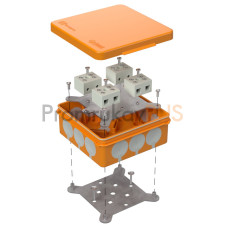 Коробка огнестойкая для о/п двухкомпонентная 60-0303-FR10.0-8 Е15-Е120 RAL2004 100х100х40 (16 шт/кор)