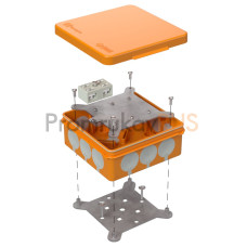 Коробка огнестойкая разветвительная для о/п двухкомпонентная 60-0303-FR6.0-4-2-Р Е15-Е60 RAL2004 100х100х40 (16 шт/кор)