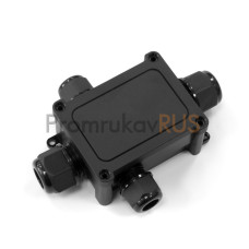 Распределительная коробка 4-вводная IP68 ПА66 40А 450В d5-14 мм 135х96х42 черная