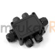Распределительная коробка 6-вводная IP68 ПА66 40А 450В d5-14 мм 135х96х42 черная