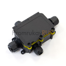 Распределительная коробка с откидной крышкой 4-вводная IP68 ПА66 40А 450В d3,5-12 мм 131х95х37