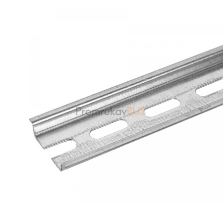 Фотография DIN-рейка L-95 мм перфорированная оцинкованная (0,8 мм) (10 шт/уп), артикул PR08.5995