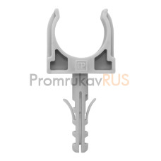 Крепеж-клипса с дюбелем серая d32 мм в малой упаковке (10шт/450шт уп/кор)