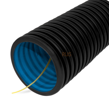 Фотография Труба гофрированная двустенная ПНД гибкая тип 450 (SN18) стойкая к ультрафиолету не распространяющая горение с/з черная д63, артикул PR15.0141
