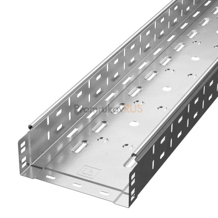 Фотография Лоток перфорированный Стандарт INOX (AISI 304) 200х80х3000 (0,8 мм) (3 м/уп), артикул PR16.2336