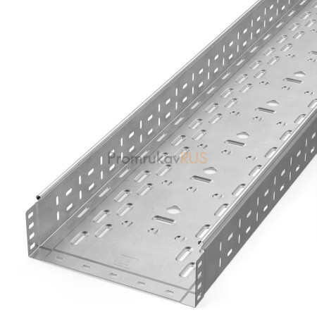 Фотография Лоток перфорированный Стандарт INOX (AISI 304) 300х100х3000 (0,8 мм) (3 м/уп), артикул PR16.2337