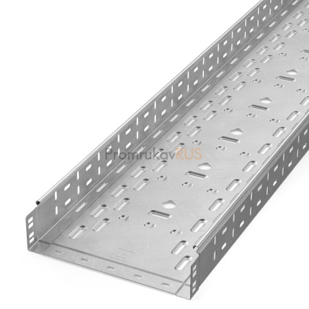 Фотография Лоток перфорированный Стандарт INOX (AISI 304) 300х80х3000 (0,8 мм) (3 м/уп), артикул PR16.2339