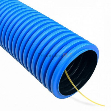 Труба гофрированная двустенная ПНД гибкая тип 450 (SN12) с/з синяя д90 (20м/уп) Промрукав - PR15.0229