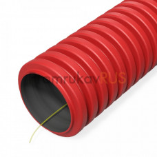 Труба гофрированная двустенная ПНД гибкая тип 450 (SN34) с/з красная d32 мм (150м/уп) Промрукав