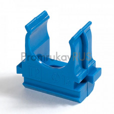 Крепёж-клипса для труб АБС-пластик синяя д32 (25шт/500шт уп/кор) Промрукав