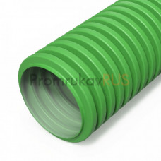 Труба гофрированная двустенная ПНД гибкая вентиляционная зеленая (RAL 6029) d75 мм (50м/уп) Промрукав