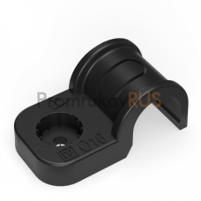 Крепеж-скоба пластиковая односторонняя для прямого монтажа черная в п/э д16  