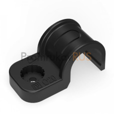 Крепеж-скоба пластиковая односторонняя для прямого монтажа черная в п/э д20  