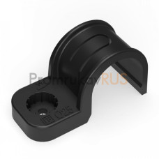 Крепеж-скоба пластиковая односторонняя для прямого монтажа черная в п/э д25  