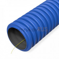 Труба гофрированная двустенная ПНД гибкая тип 750 (SN57) с/з синяя d32 мм (100м/уп) Промрукав