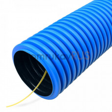 Труба гофрированная двустенная ПНД гибкая тип 750 (SN14) с/з синяя д125 (50м/уп) Промрукав